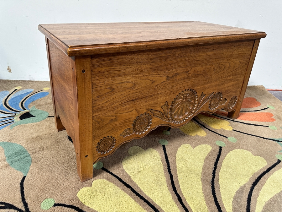 Carved Wooden Trunk 42W X 20D X 22H [Photo 4]