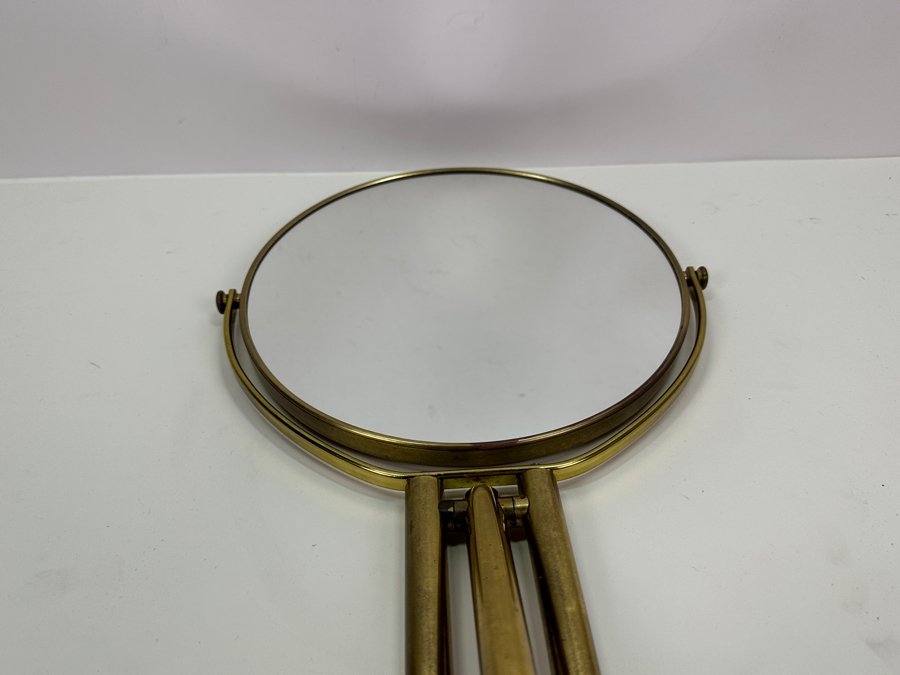 Vintage Brass Double Sided Vanity Mirror 17H [Photo 6]
