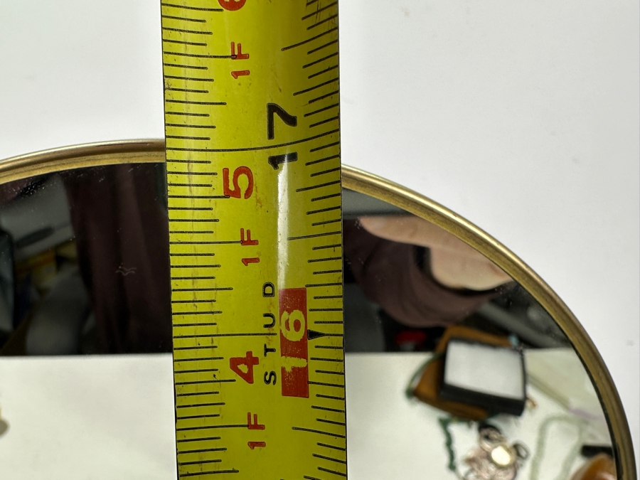 Vintage Brass Double Sided Vanity Mirror 17H [Photo 7]