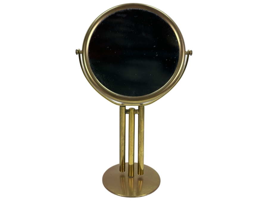 Vintage Brass Double Sided Vanity Mirror 17H [Photo 1]