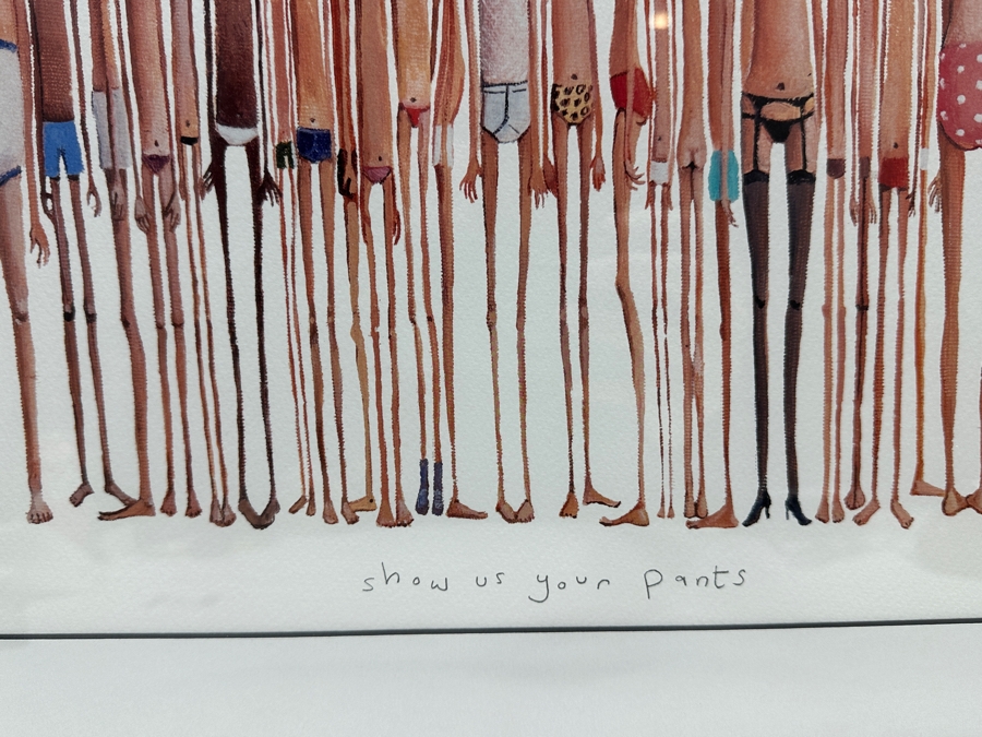 Sarah Jane Szikora Hand Signed Limited Edition Print Titled 'Show Us Your Pants' 2003 9.75 X 7.5 Framed [Photo 4]