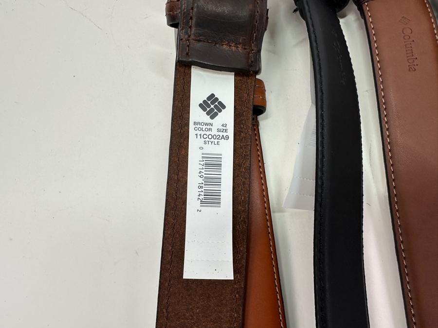 (8) New Columbia Leather Belts Size 42 Retails $300 [Photo 5]