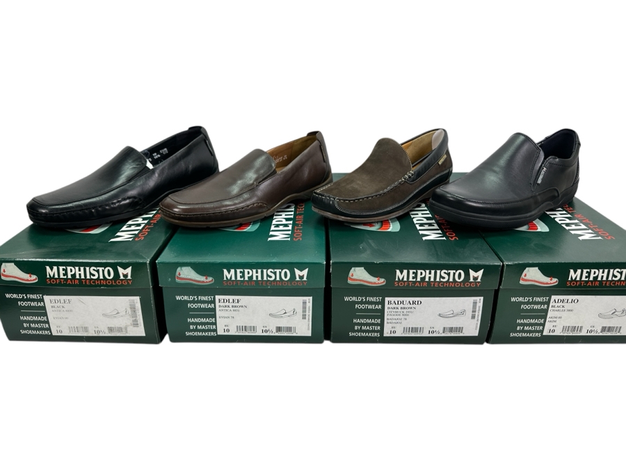 Four New Pair Of Mephisto Men's Shoes - World's Finest Footwear Size 10.5 Retails $1,000+