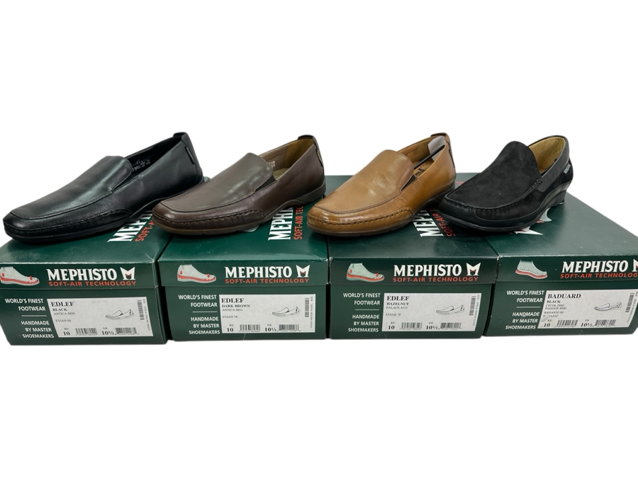 Four New Pair Of Mephisto Men's Shoes - World's Finest Footwear Size 10.5 Retails $1,000+	