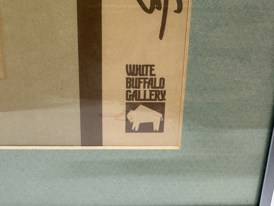 Hand Signed Amado Maurilio Pena Jr White Buffalo Gallery Poster Framed 20 X 22 [Photo 2]