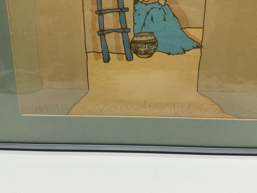 Hand Signed Amado Maurilio Pena Jr White Buffalo Gallery Poster Framed 20 X 22 [Photo 6]