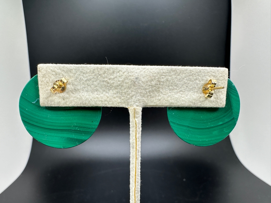 Malachite Earrings With 14K Gold Posts [Photo 2]