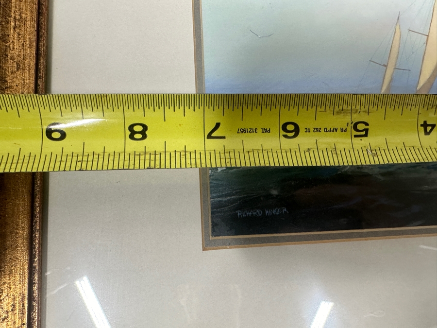 Just Added - Richard Hinger (B. 1937, American) Original Sailboat Painting On Board Titled 'Under Sail' 7 X 5 Framed 15 X 13 [Photo 7]