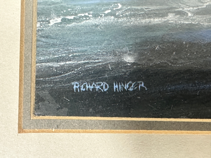 Just Added - Richard Hinger (B. 1937, American) Original Sailboat Painting On Board Titled 'Under Sail' 7 X 5 Framed 15 X 13 [Photo 6]