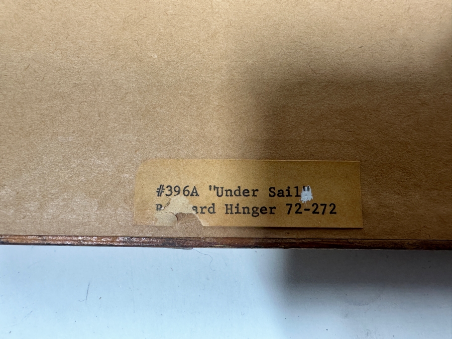 Just Added - Richard Hinger (B. 1937, American) Original Sailboat Painting On Board Titled 'Under Sail' 7 X 5 Framed 15 X 13 [Photo 11]