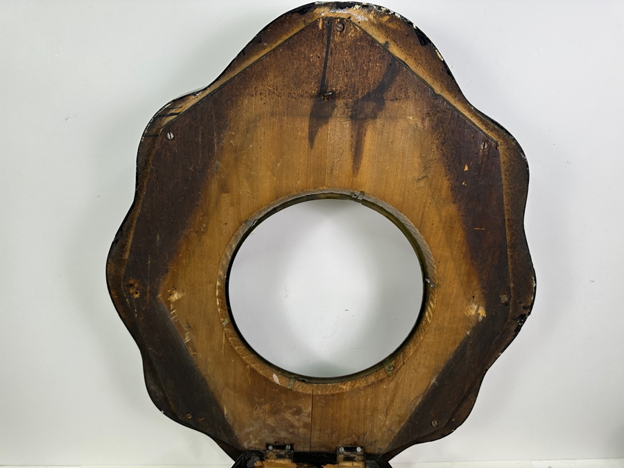 Just Added - Vintage French Mother Of Pearl Wall Clock Missing Pendulum 20 X 24 [Photo 7]