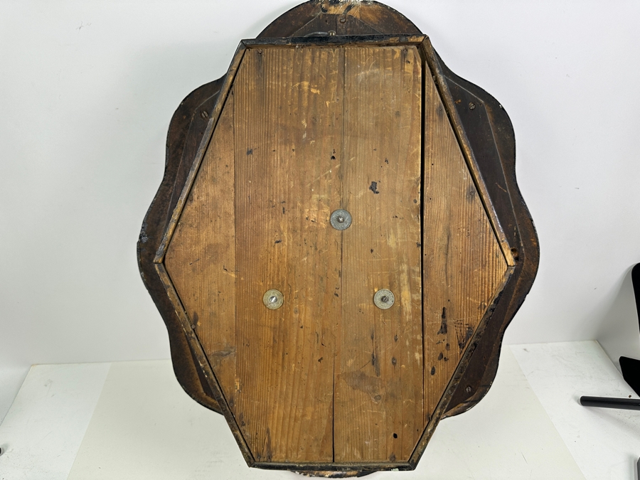 Just Added - Vintage French Mother Of Pearl Wall Clock Missing Pendulum 20 X 24 [Photo 11]