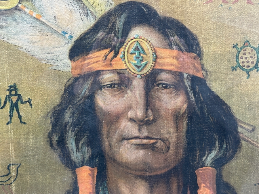 Just Added - Vintage 1906 Native American Indian Chief Print By Campbell, Metzger & Jacobson 17.5 X 21.5 Framed 21.5 X 25.5 [Photo 2]