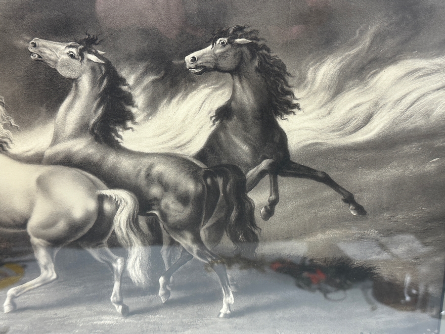 Just Added - Antique 1901 Arthur Weston Horse Print By The Ullman Mfg Co N.Y. 23 X 18 In Antique Wooden Frame 34 X 28 [Photo 4]