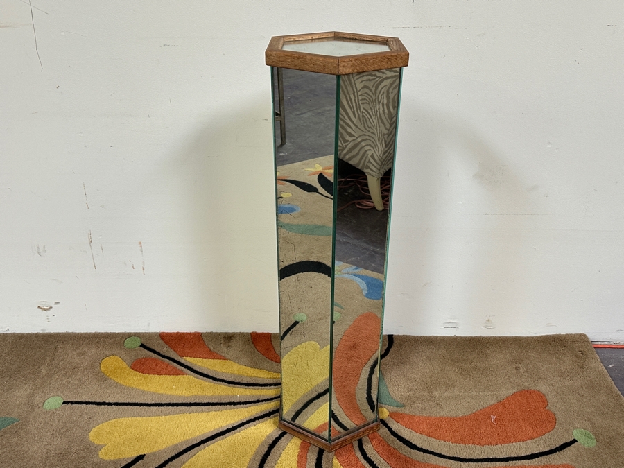 Just Added - Mirrored Pedestal Table Flower Stand 10W X 36H [Photo 1]