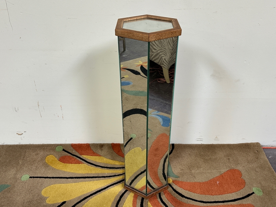 Just Added - Mirrored Pedestal Table Flower Stand 10W X 36H [Photo 2]