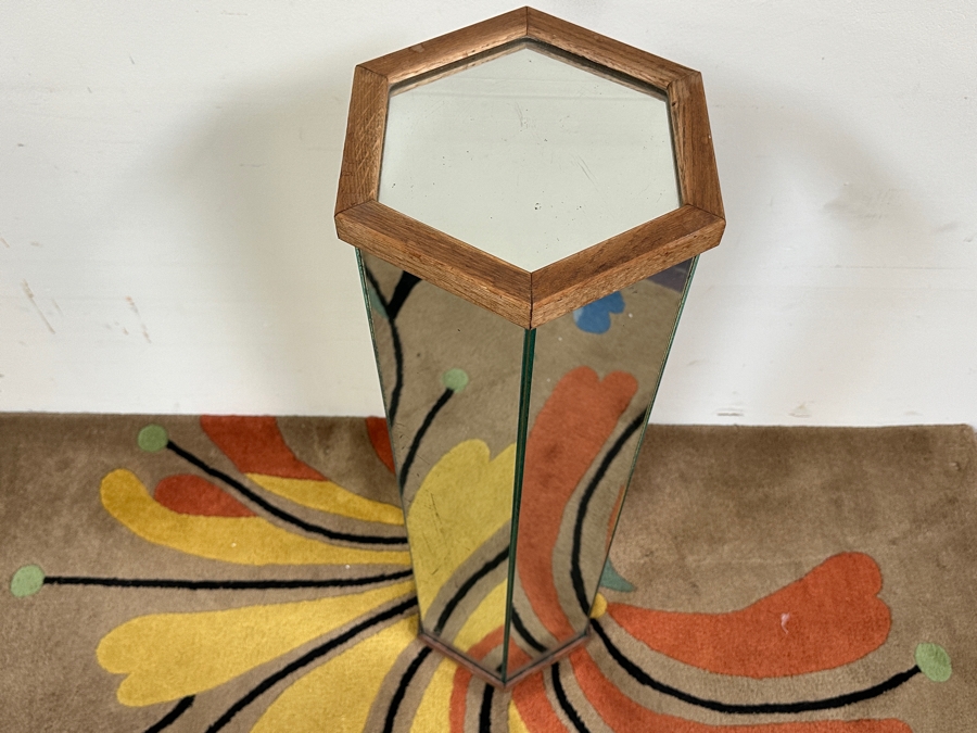 Just Added - Mirrored Pedestal Table Flower Stand 10W X 36H [Photo 3]