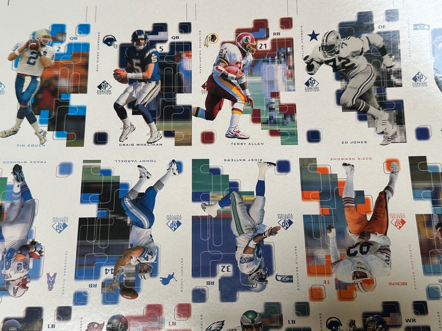 Just Added - Uncut Sheet Of Upper Deck, SP Signature Edition 1999 Football Cards 27 X 40 [Photo 5]