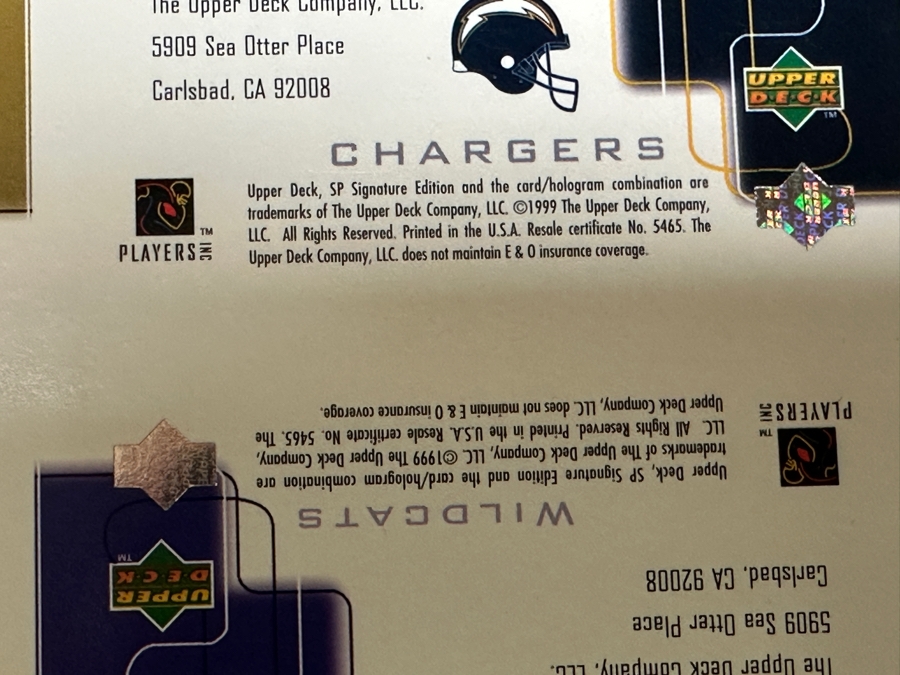 Just Added - Uncut Sheet Of Upper Deck, SP Signature Edition 1999 Football Cards 27 X 40 [Photo 8]