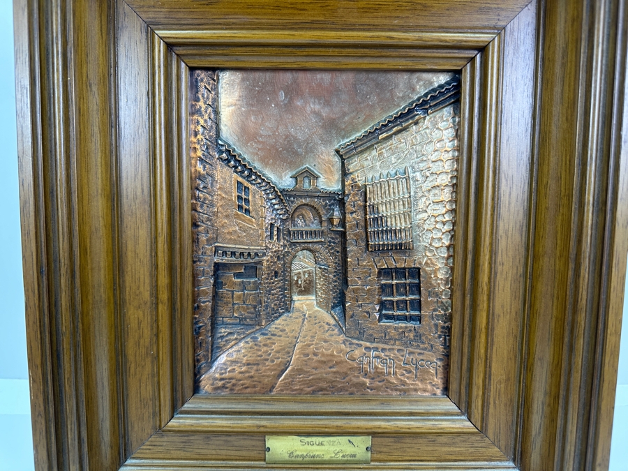 Just Added - Embossed Metal Artwork By Canfranc Lucea 6 X 7 Framed 11.5 X 13 [Photo 2]