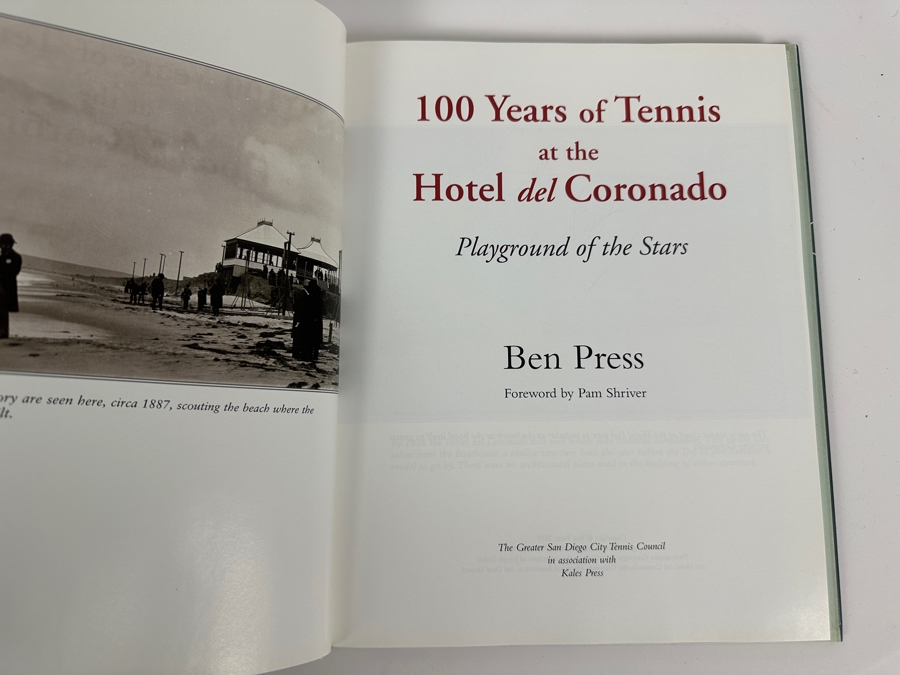 Just Added - Signed Book 100 Years Of Tennis At The Hotel Del Coronado Playground Of The Stars By Ben Press [Photo 3]