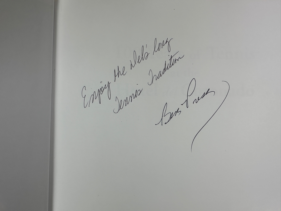 Just Added - Signed Book 100 Years Of Tennis At The Hotel Del Coronado Playground Of The Stars By Ben Press [Photo 2]
