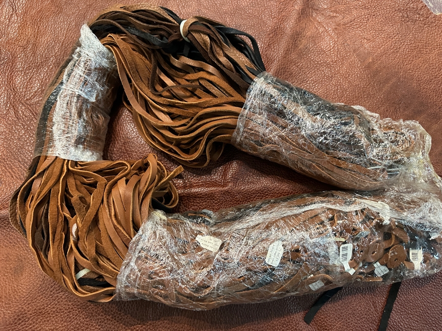 Just Added - Brown Leather Hide With Over 100 Lace Leather Strips - Retails Over $300 [Photo 3]