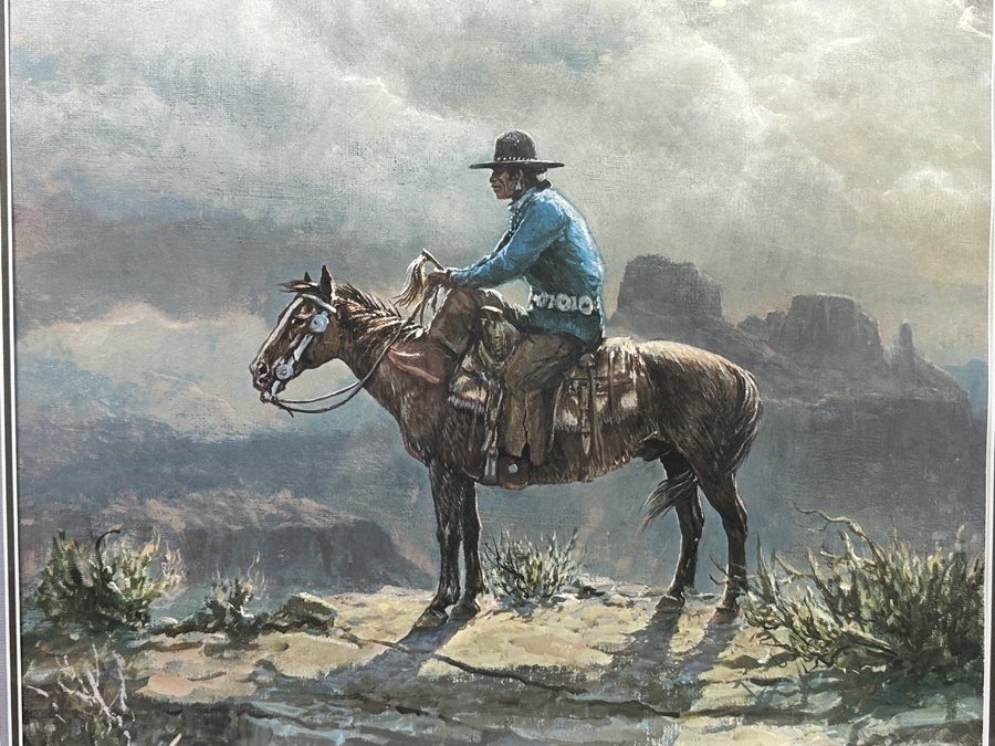 Olaf Wieghorst (1899-1988, American) Hand Signed Limited Edition Print Titled 'The Navajo' With C.O.A. Hand Signed Lower Left And Numbered 1195 Of 1500 20' X 22' Framed 29.5 X 31.5 [Photo 3]