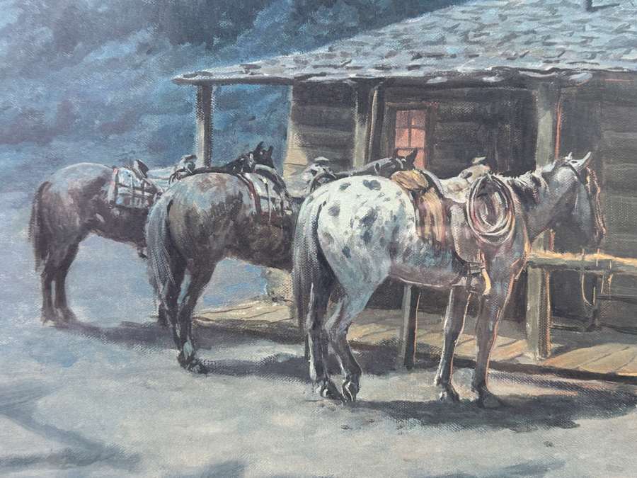 Olaf Wieghorst (1899-1988, American) Hand Signed Limited Edition Print Titled 'The Boys In The Bunkhouse' Hand Signed Lower Right And Numbered 462 Of 850 24' X 18.5' Framed 33 X 28 [Photo 4]