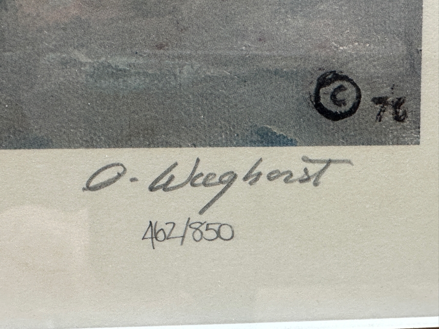 Olaf Wieghorst (1899-1988, American) Hand Signed Limited Edition Print Titled 'The Boys In The Bunkhouse' Hand Signed Lower Right And Numbered 462 Of 850 24' X 18.5' Framed 33 X 28 [Photo 10]