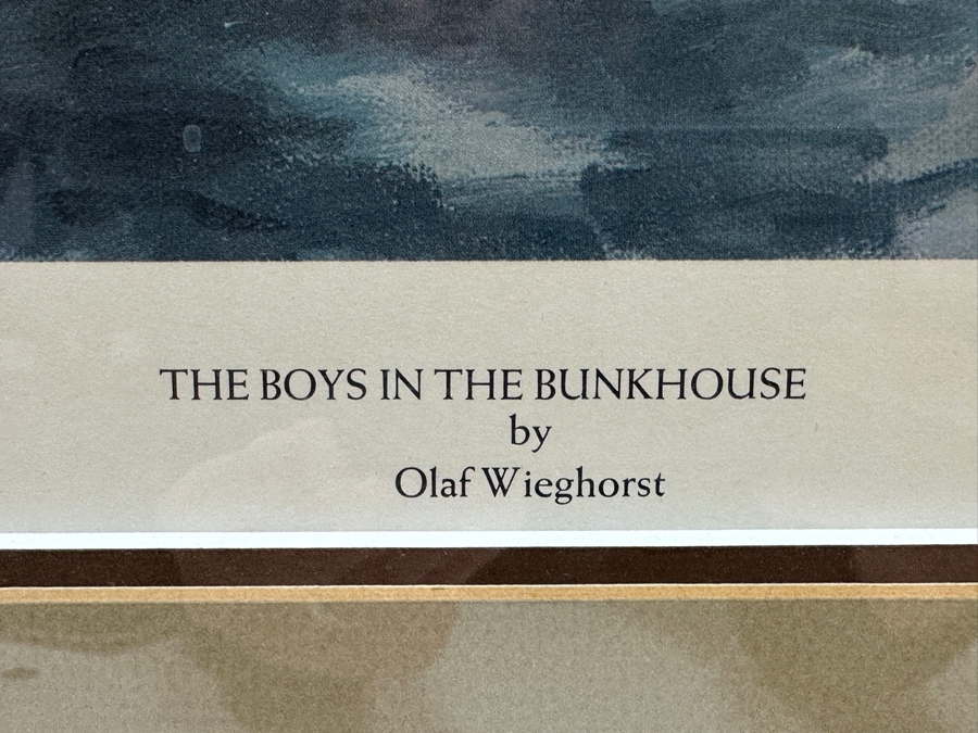 Olaf Wieghorst (1899-1988, American) Hand Signed Limited Edition Print Titled 'The Boys In The Bunkhouse' Hand Signed Lower Right And Numbered 462 Of 850 24' X 18.5' Framed 33 X 28 [Photo 7]