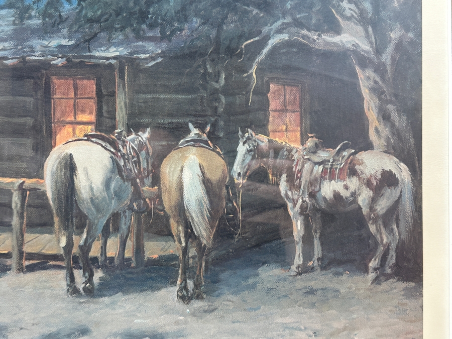 Olaf Wieghorst (1899-1988, American) Hand Signed Limited Edition Print Titled 'The Boys In The Bunkhouse' Hand Signed Lower Right And Numbered 462 Of 850 24' X 18.5' Framed 33 X 28 [Photo 5]