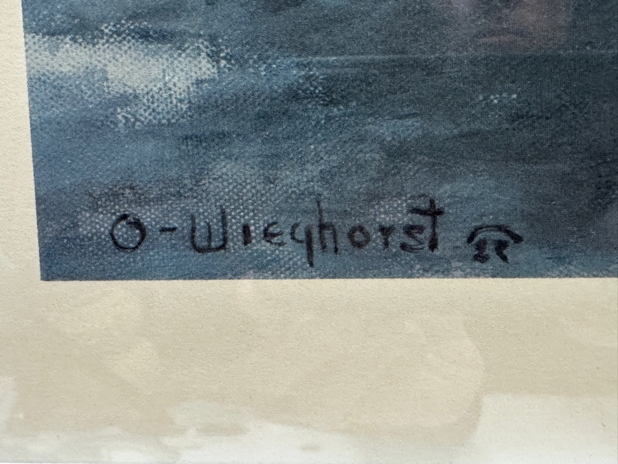 Olaf Wieghorst (1899-1988, American) Hand Signed Limited Edition Print Titled 'The Boys In The Bunkhouse' Hand Signed Lower Right And Numbered 462 Of 850 24' X 18.5' Framed 33 X 28 [Photo 8]