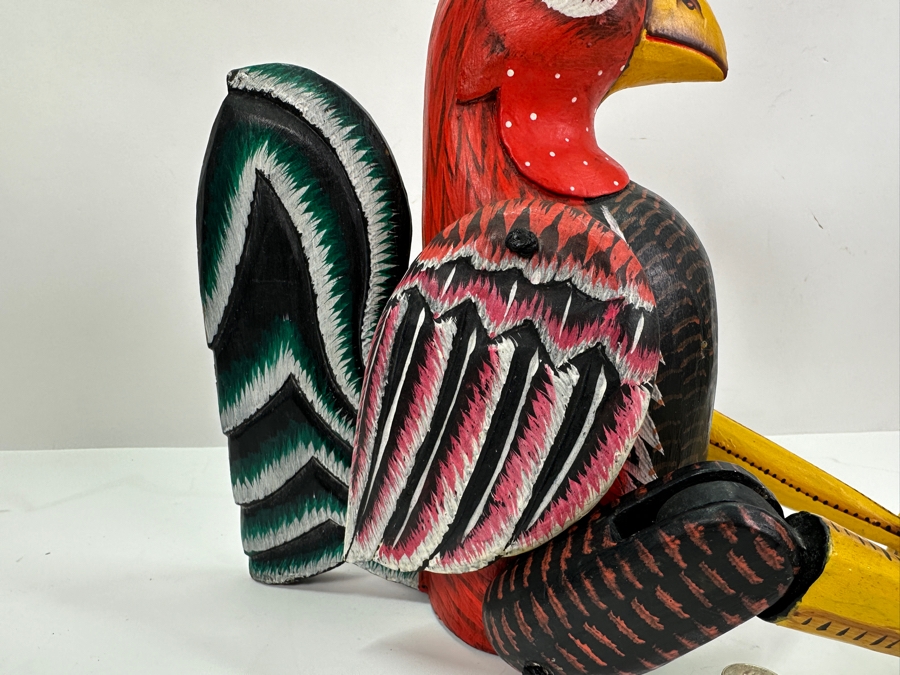 Hand Painted Wooden Rooster 21L [Photo 4]