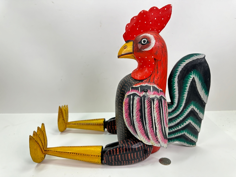Hand Painted Wooden Rooster 21L [Photo 6]