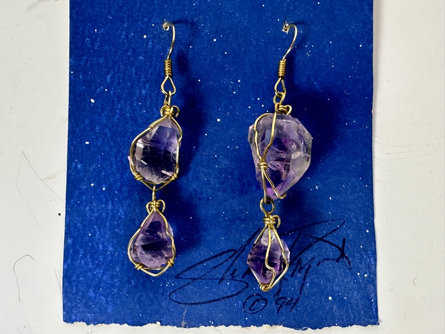 Four New Signed Designer Earrings With Various Stones [Photo 5]