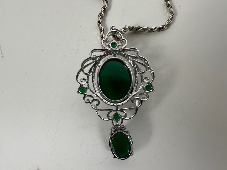 Sterling Silver Pendant With Sterling Silver 24' Chain Necklace And Matching Sterling Silver Ring Size 7.5 40.3g [Photo 7]