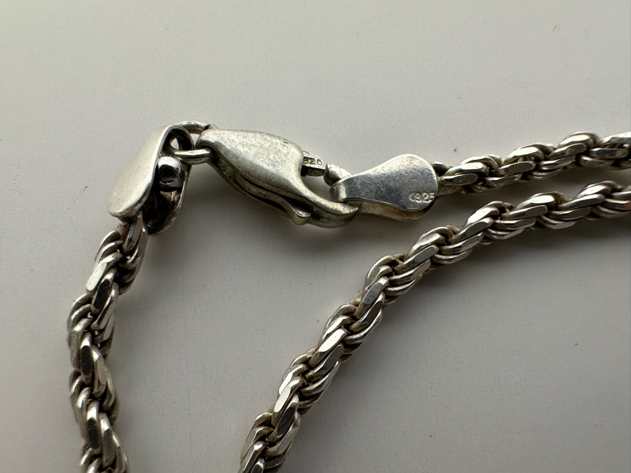 Sterling Silver Pendant With Sterling Silver 24' Chain Necklace And Matching Sterling Silver Ring Size 7.5 40.3g [Photo 10]