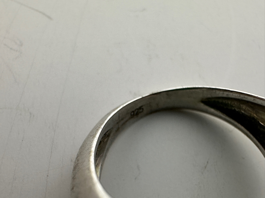 Sterling Silver Pendant With Sterling Silver 24' Chain Necklace And Matching Sterling Silver Ring Size 7.5 40.3g [Photo 14]