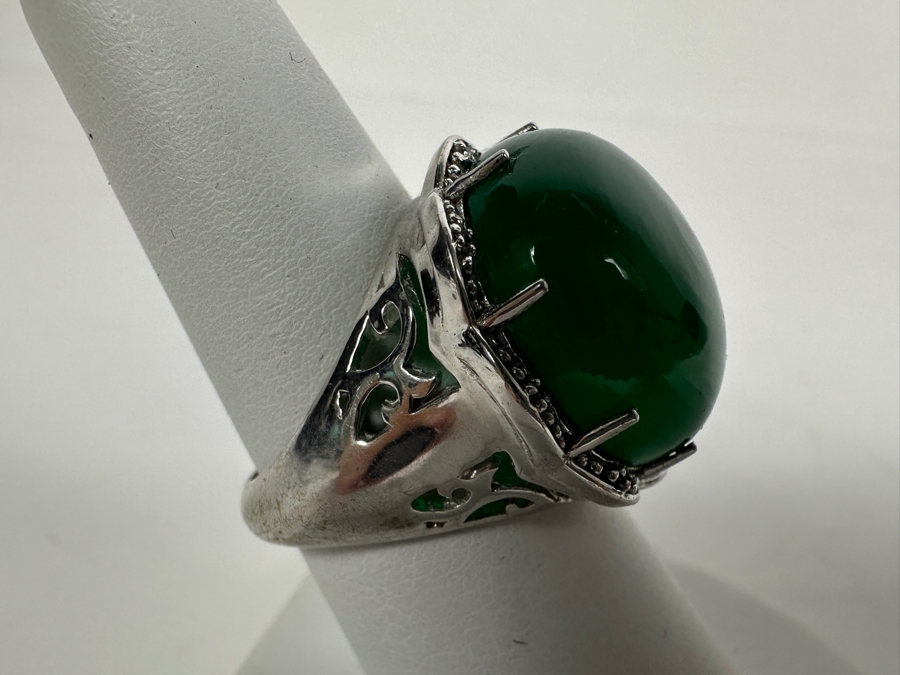 Sterling Silver Pendant With Sterling Silver 24' Chain Necklace And Matching Sterling Silver Ring Size 7.5 40.3g [Photo 12]