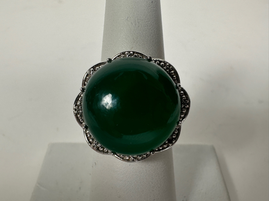 Sterling Silver Pendant With Sterling Silver 24' Chain Necklace And Matching Sterling Silver Ring Size 7.5 40.3g [Photo 11]