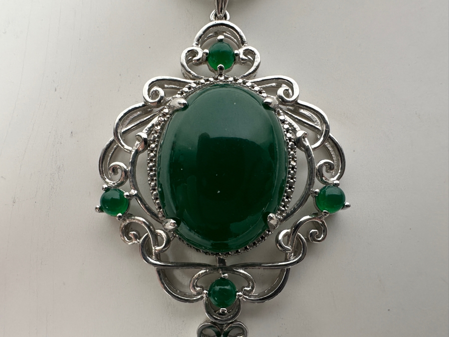 Sterling Silver Pendant With Sterling Silver 24' Chain Necklace And Matching Sterling Silver Ring Size 7.5 40.3g [Photo 5]