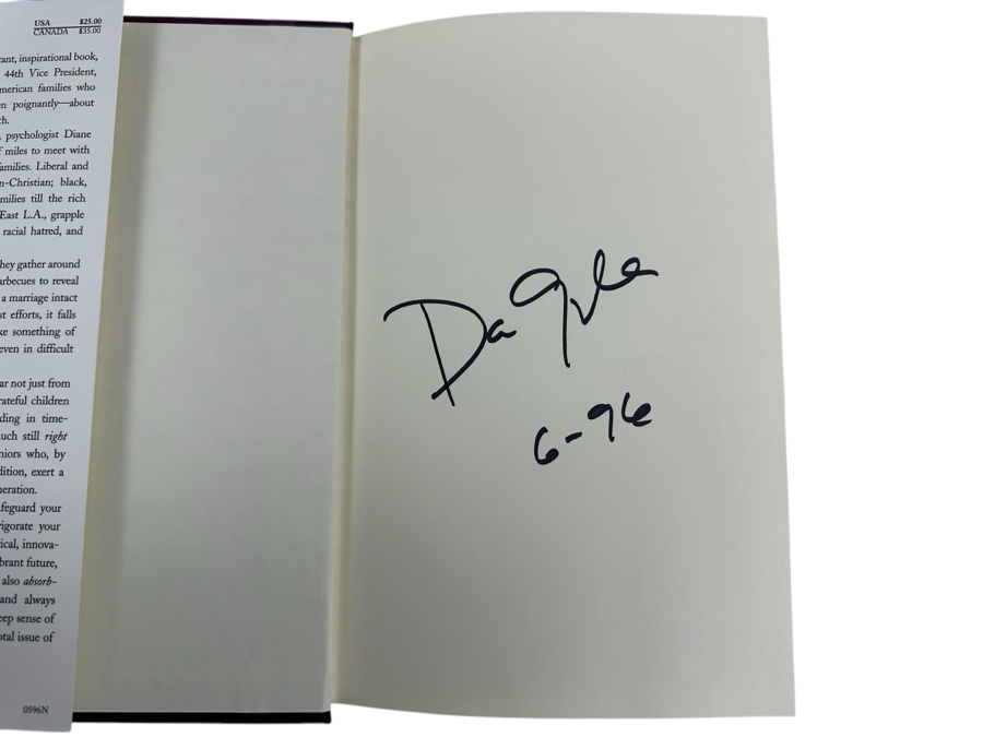 Signed First Edition Book The American Family By Dan Quayle [Photo 3]