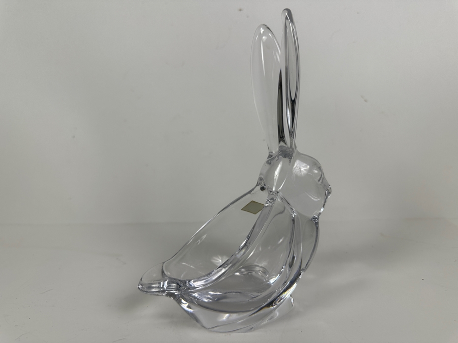 Vannes Le Chatel France Crystal Bunny Candy Dish 8.5H [Photo 5]