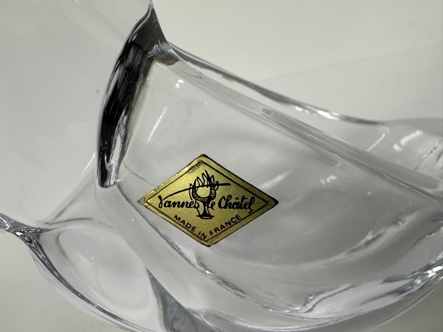 Vannes Le Chatel France Crystal Bunny Candy Dish 8.5H [Photo 3]