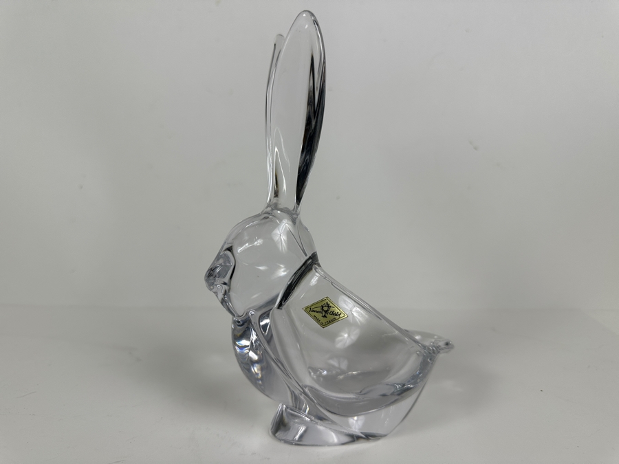 Vannes Le Chatel France Crystal Bunny Candy Dish 8.5H [Photo 2]