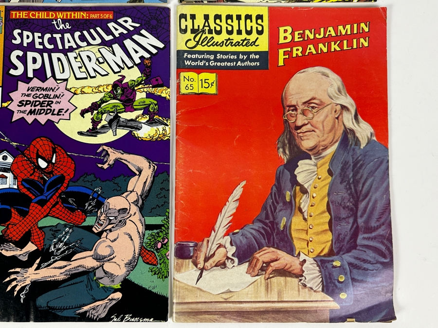 (5) Spider-Man Comic Books Plus Classics Illustrated No. 65 Benjamin Franklin Comic Book [Photo 5]
