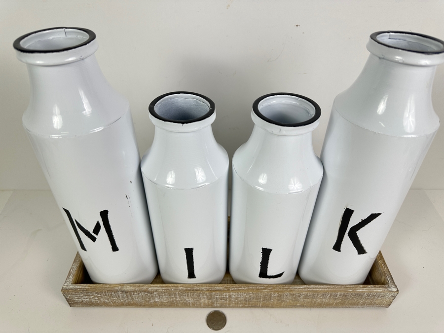 Decorative Metal MILK Jugs 15.5W X 5D X 12.5H [Photo 2]
