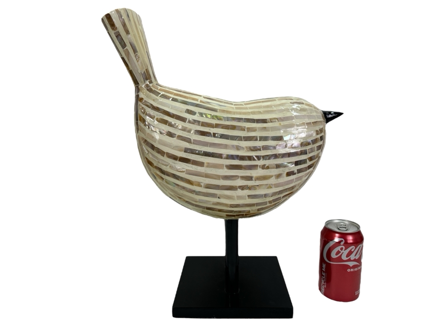 Inlaid Mother Of Pearl Bird Sculpture 14W X 6.5D X 17H [Photo 1]