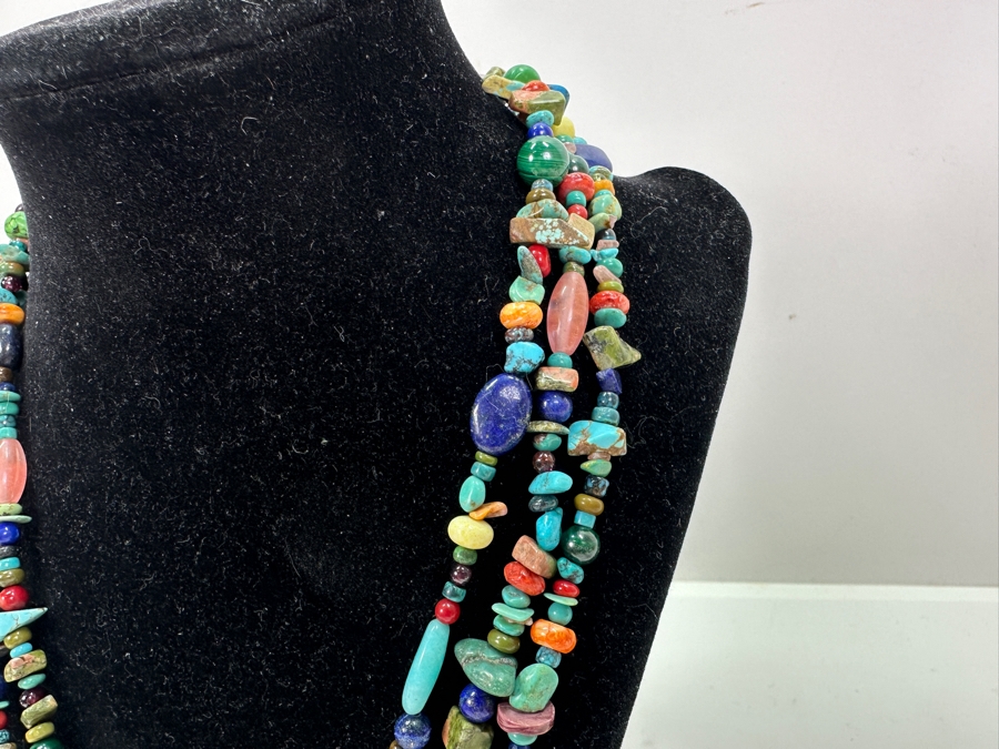 Multistrand Turquoise And Various Stones 18' Necklace [Photo 4]